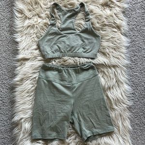 Organic Stretch Biker Shorts + Bra Set